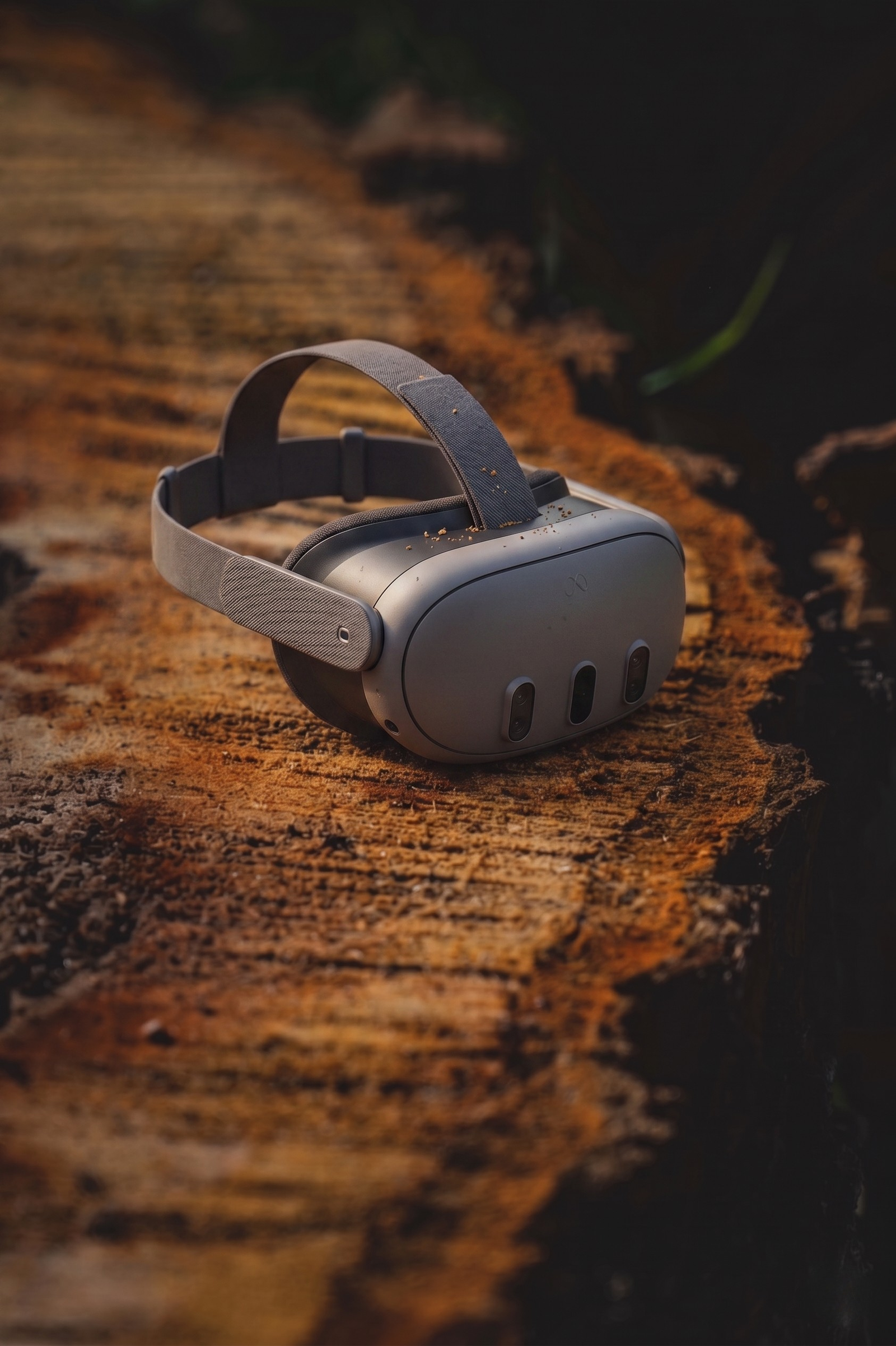 Casque de réalité virtuelle et rendu 3D d'une pergola Isary Ombra en Iroko